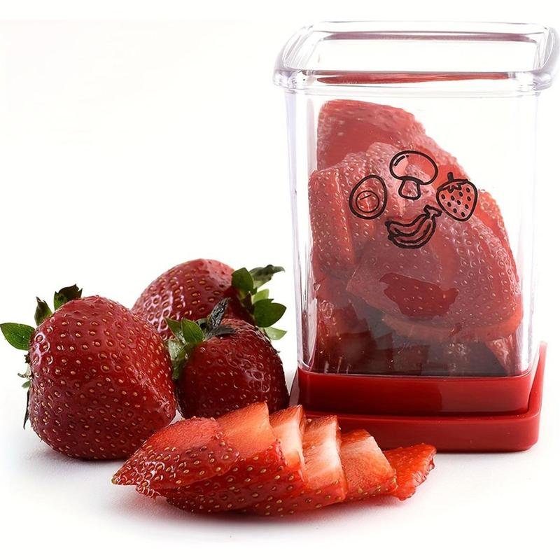 Cup Slicer, Fruit & Vegetable Fast Slicer, Kitchen Accessories Stainless Steel Blade Fruit Slicer Cup, Vegetable Chopper, Strawberry Cutter, 2024 Kitchen Gadgets, Home Essentials