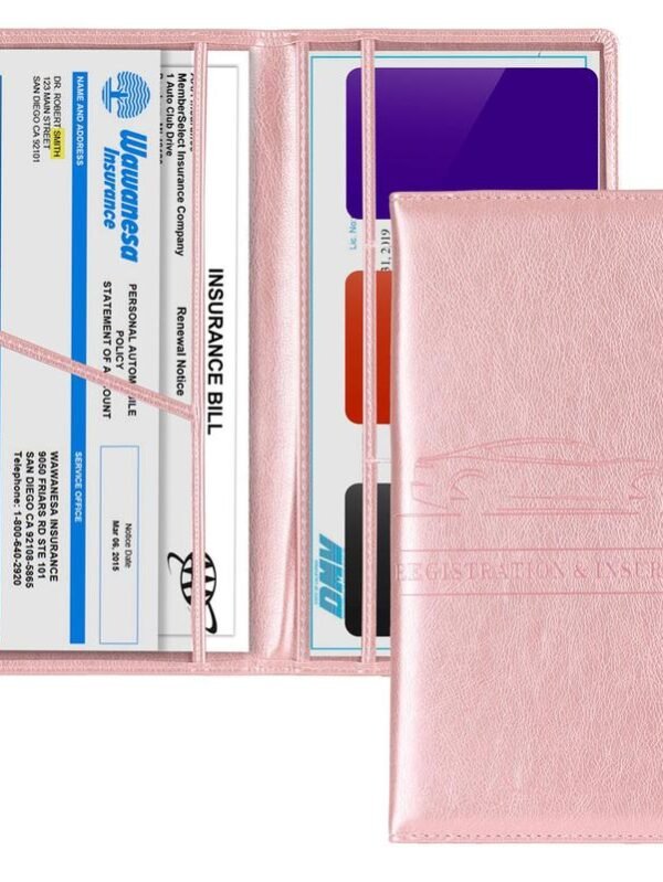 Car Registration & Insurance Card Holder, Magnetic Closure Vehicle Glove Box Organizer, Car Essential Document Wallet for Women & Men, Spring Gift, for Pokemon Cards Holder, Compact Car Accessories, Car Accessories Interior